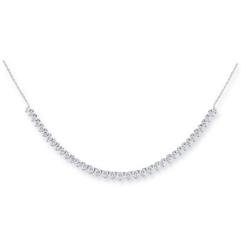4.08ctw Round Brilliant Cut Diamond Necklace, 18ct White Gold