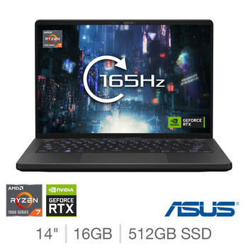 ASUS ROG Zephyrus G14, AMD Ryzen 7, 16GB RAM, 512GB SSD, NVIDIA GeForce RTX 4060, 14 Inch Gaming Laptop, GA402NV-N2030W