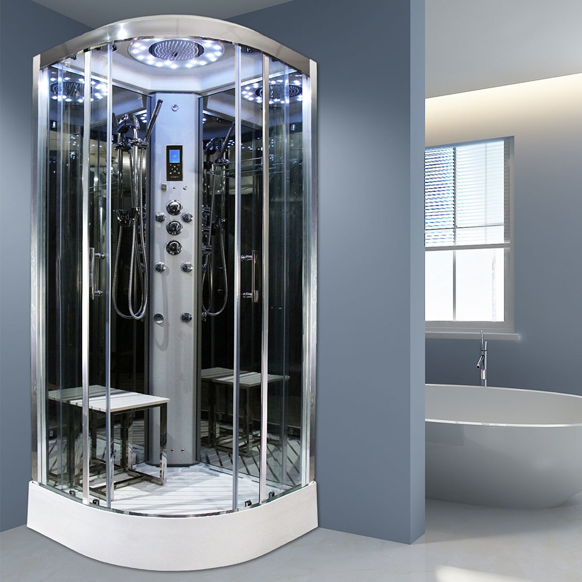 Insignia Platinum 1000mm Quadrant Steam Shower In 2 Colours