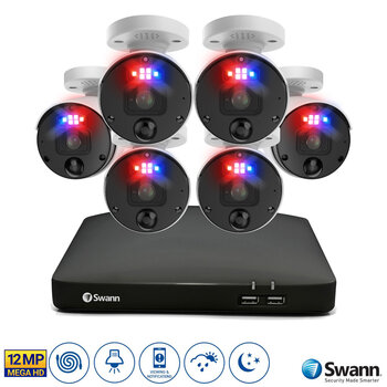 Swann 8 Channel 2TB NVR Recorder with 6 x 12MP Mega HD Enforcer™ Bullet Cameras, SWNVK-890106-EU