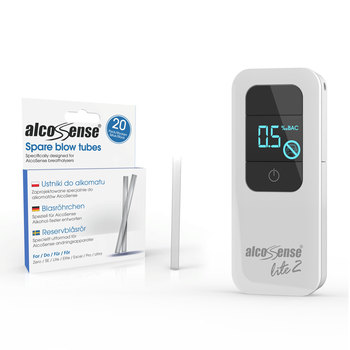 AlcoSense Lite 2 Breathalyser with Pack of 20 Blow Tubes