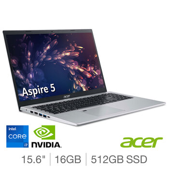 Acer Aspire 5, Intel Core i7, 16GB RAM, 512GB SSD, NVIDIA GeForce MX450, 15.6 Inch Laptop, NX.AT2EK.001