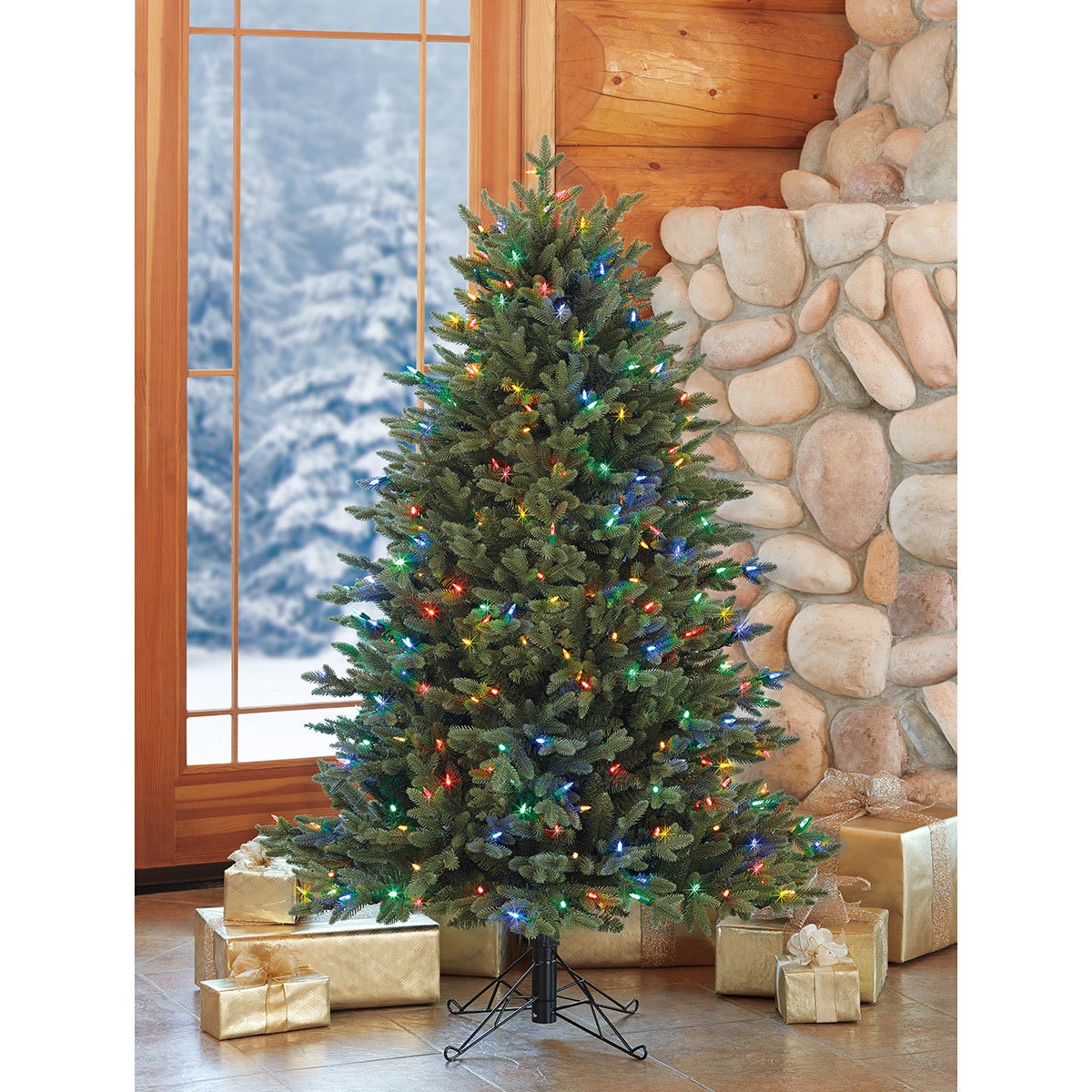 Aspen 5ft 1 5m Pre Lit 350 Led Dual Colour Artificial Christmas