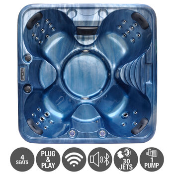 Princess Spas Eclipse 30-Jet 4 Person Hot Tub in 2 Colours - Delivered and Installed