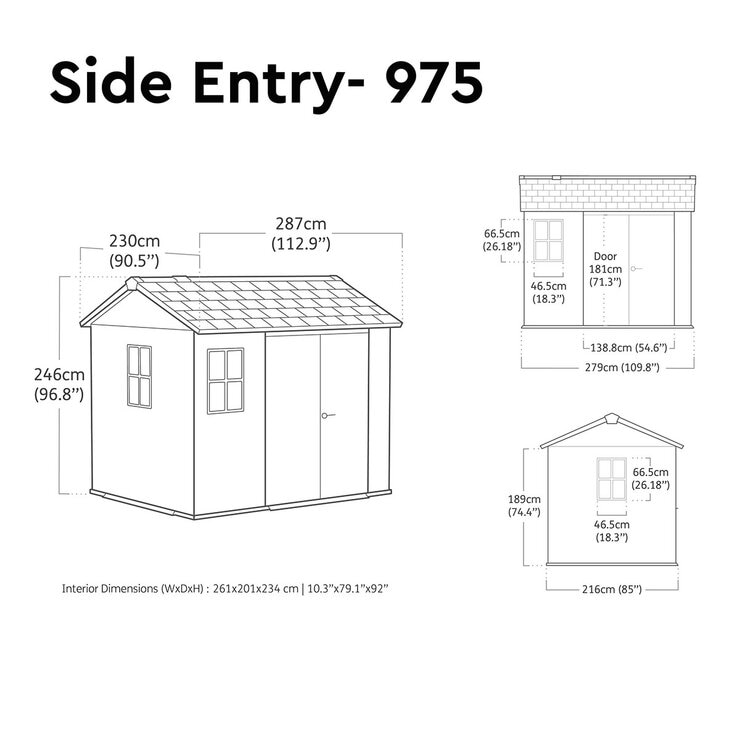 Keter Newton Plus 9ft 5" x 7ft 6" (2.9 x 2.3m) Storage Shed in 2 Configurations Keter Newton Plus 9ft 5" x 7ft 6" (2.9 x 2.3m) Storage Shed in 2 Configurations