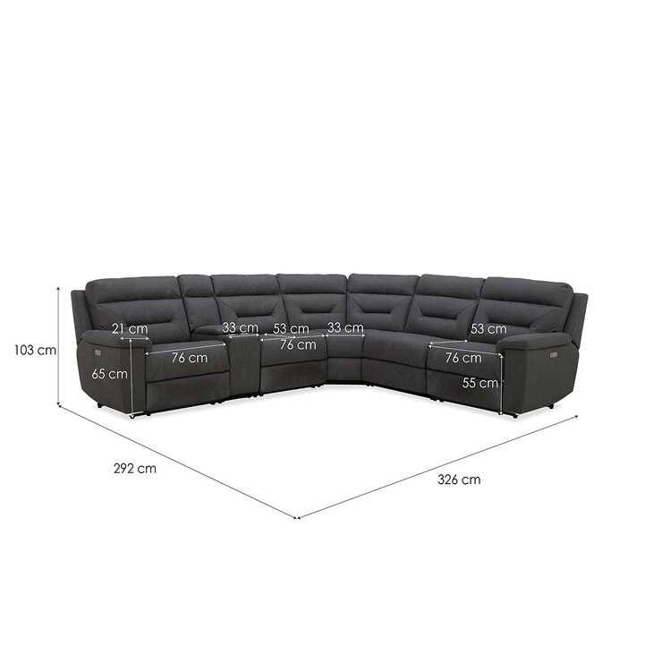 Gilman Creek Justin Grey Fabric Power Reclining Sectional Sofa Gilman Creek Justin Grey Fabric Power Reclining Sectional Sofa