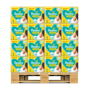 Pampers New Baby Nappies Size 1, 117 x 80 Jumbo+ Pack
