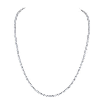 5.00ctw Round Brilliant Cut Diamond Tennis Necklace, 14ct White Gold