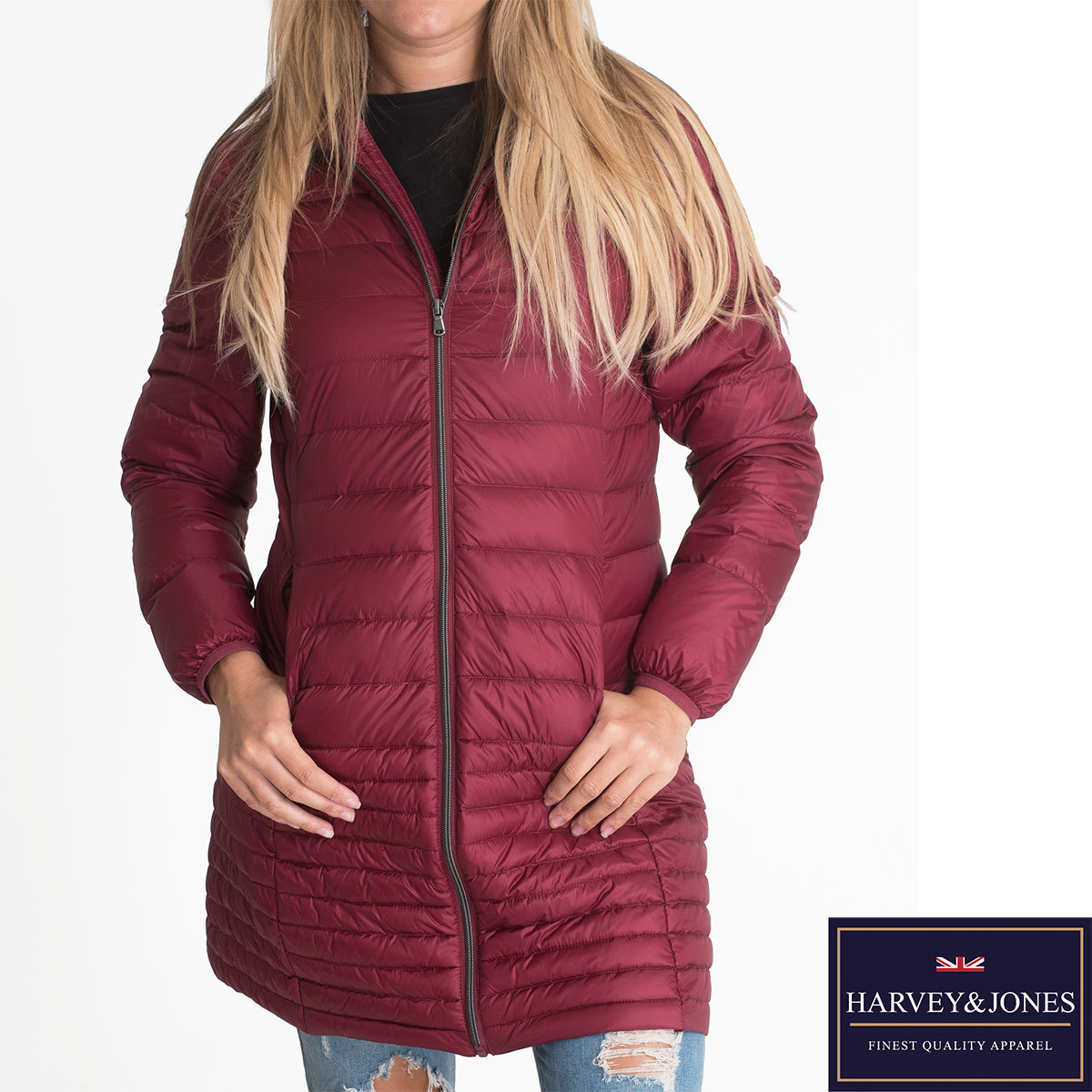 lightweight puffer jacket with hood womens