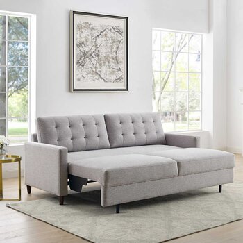 Lillian August Ella Grey Fabric Convertible Sofa Bed