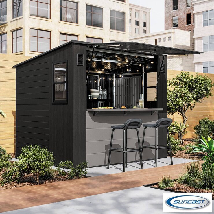 Suncast 8ft 3" x 7ft 4" (2.5 x 2.2m) Cabana Bar Shed Suncast 8ft 3" x 7ft 4" (2.5 x 2.2m) Cabana Bar Shed