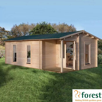 Forest Garden Woodbury 58mm Log Cabin 22ft 9" x 13ft 1" (7 x 4m)