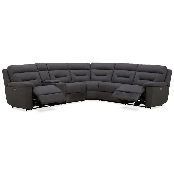 Gilman Creek Justin Grey Fabric Power Reclining Sectional Sofa Gilman Creek Justin Grey Fabric Power Reclining Sectional Sofa