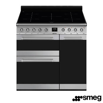 Smeg SY93i-1 90cm Symphony Electric Induction Range Cooker, A Rated in Stainless Steel