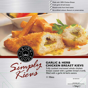 Crown Foods Garlic and Herb Chicken Breast Kievs, 1.76kg
