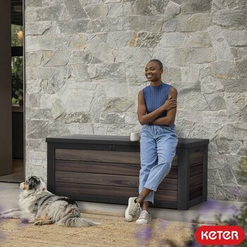 Keter Rosewood Signature 575 Litre (150 Gallon) Deck Box Keter Rosewood Signature 575 Litre (150 Gallon) Deck Box