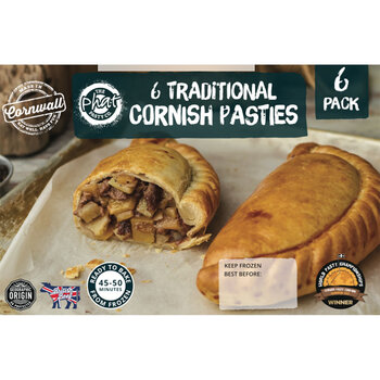  The Phat Pasty Company 6 Traditional Cornish Pasties, 1.7kg