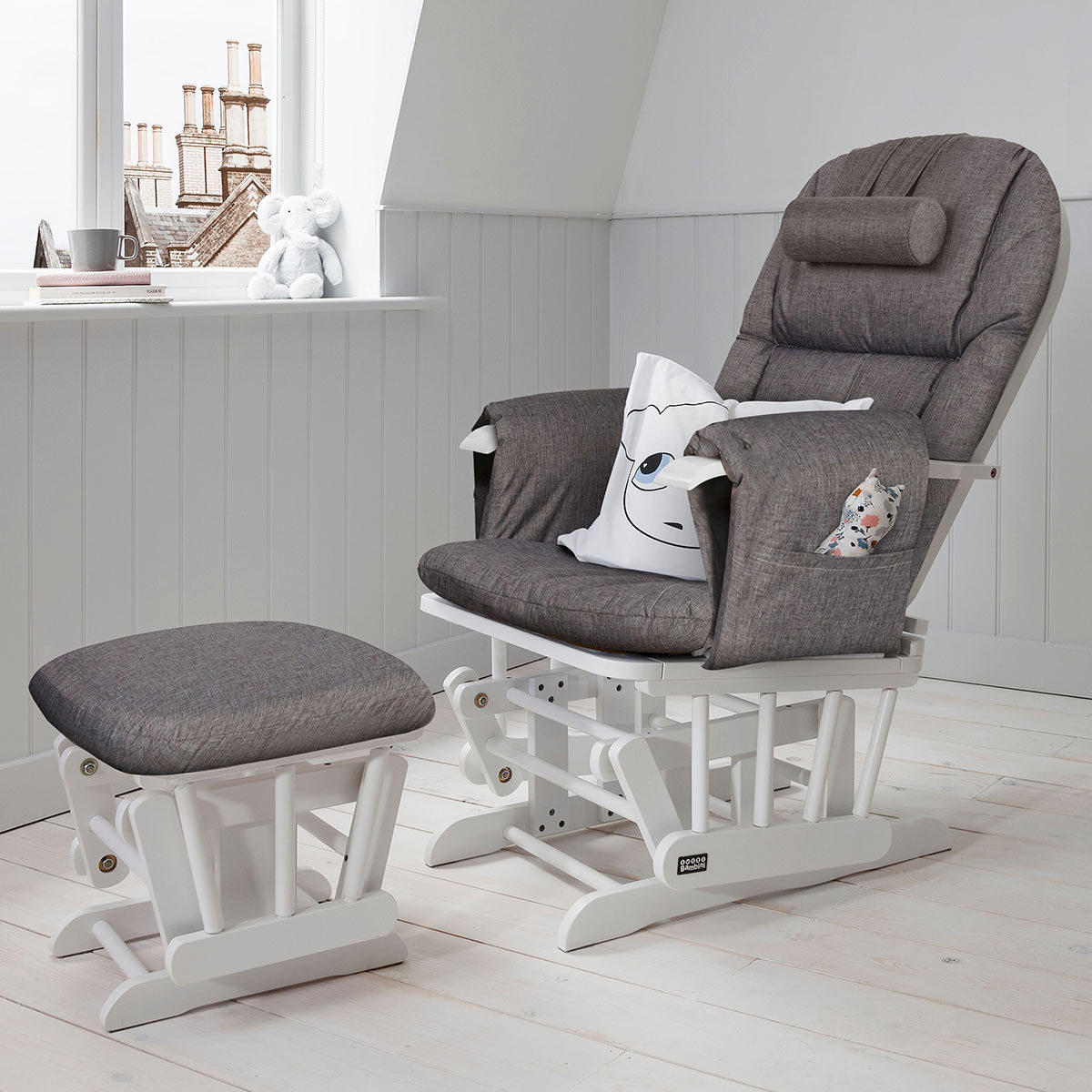 tutti bambini glider chair grey