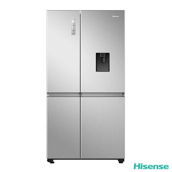 Hisense RS840N4WCE, Side by Side Fridge Freezer with Non Plumbed Water Dispenser, E Rated in Silver