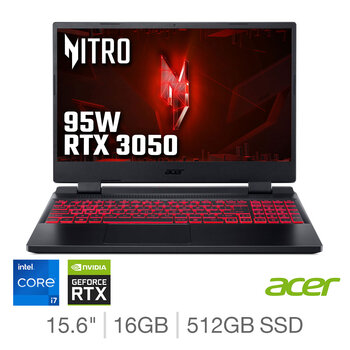 Acer Nitro 5, Intel Core i7, 16GB RAM, 512GB SSD, NVIDIA GeForce RTX 3050, 15.6 Inch Gaming Laptop, NH.QFJEK.007