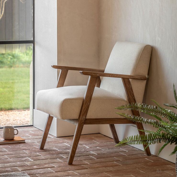 Gallery Neyland Natural Linen Armchair Gallery Neyland Natural Linen Armchair