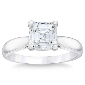 2.51ct Square Step Cut Diamond Solitaire Ring, Platinum