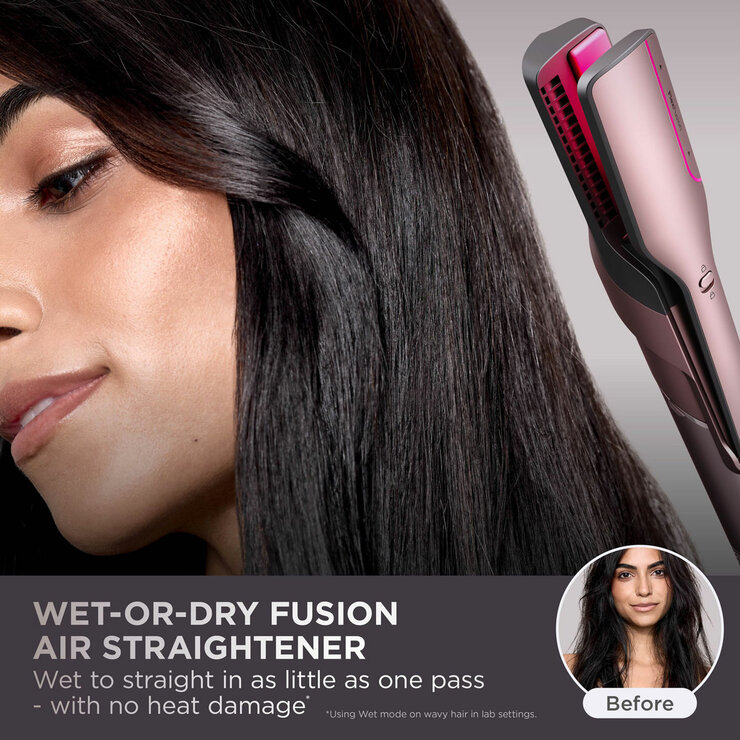 Lifestyle image of Shark FlexFusion 4 in 1 Air Styler used on a model before and after Lifestyle image of Shark FlexFusion 4 in 1 Air Styler used on a model before and after