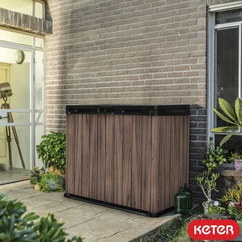 Keter Rosewood 4ft 7" x 2ft 8" (1.4 x 0.82m) 1,150 Litre Horizontal Storage Shed Keter Rosewood 4ft 7" x 2ft 8" (1.4 x 0.82m) 1,150 Litre Horizontal Storage Shed