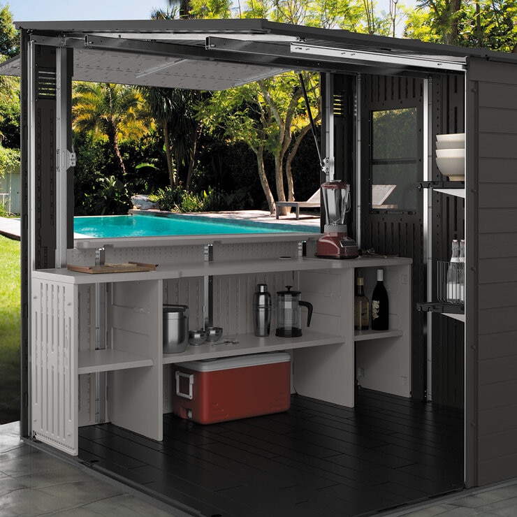 Suncast 8ft 3" x 7ft 4" (2.5 x 2.2m) Cabana Bar Shed Suncast 8ft 3" x 7ft 4" (2.5 x 2.2m) Cabana Bar Shed