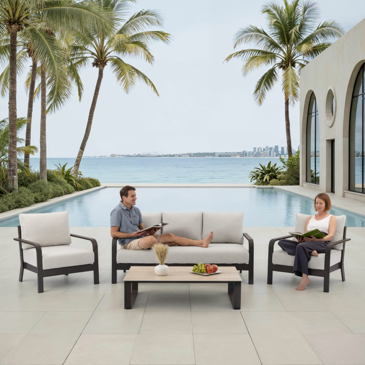 MoDe Living Calgary 4 Piece Deep Seating Set + Cover MoDe Living Calgary 4 Piece Deep Seating Set + Cover