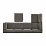 Thomasville Fallon Grey 6 Piece Modular Fabric Sofa Thomasville Fallon Grey 6 Piece Modular Fabric Sofa