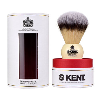 Kent Medium Synthetic Shaving Brush, Ivory White
