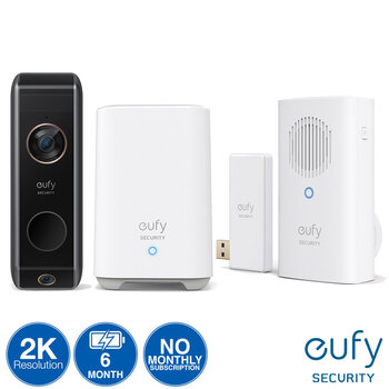 eufy 2K Dual Cam Video Battery Doorbell with Homebase 2 and Chime