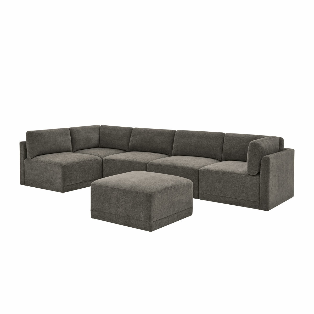 Thomasville Fallon Grey 6 Piece Modular Fabric Sofa Thomasville Fallon Grey 6 Piece Modular Fabric Sofa