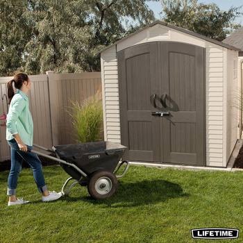 Lifetime 7ft x 7ft (2.1 x 2.1m) Outdoor Storage Shed - Model 60042