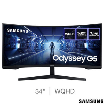 Samsung Odyssey G55T 34 Inch WQHD 165Hz Curved Gaming Monitor LC34G55TWWPXXU
