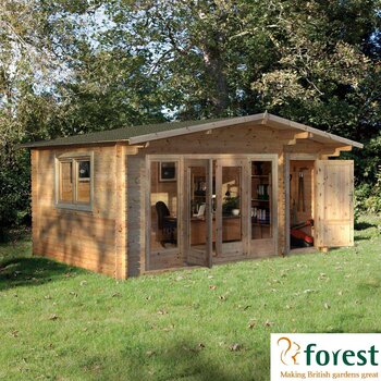Forest Garden Kimbrey 45mm Log Cabin 17ft x 13ft 8" (5.2 x 4.2 m)