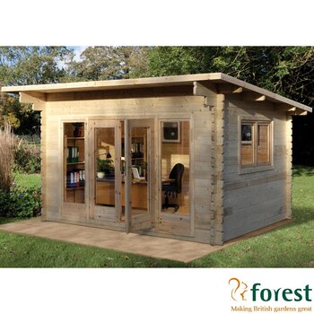 Forest Garden Melbury 45mm Log Cabin 13ft 1" x 9ft 8" (4 x 3 m)