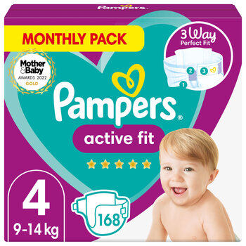 Pampers Active Fit, Size 4, 168 Pack