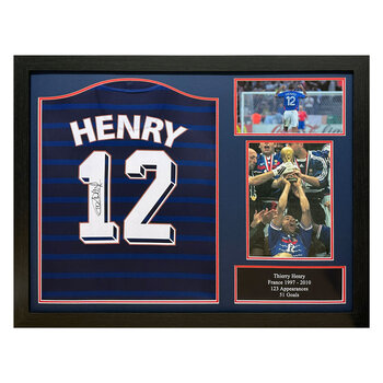 Thierry Henry Signed Framed France Football Shirt