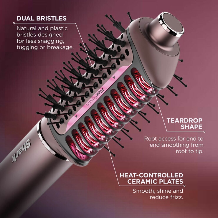 Lifestyle image of Shark FlexFusion 4 in 1 Air Styler with dual bristles, teardrop shape and heat controlled ceramic plates Lifestyle image of Shark FlexFusion 4 in 1 Air Styler with dual bristles, teardrop shape and heat controlled ceramic plates