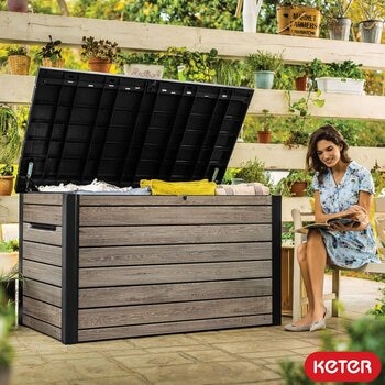Keter Ashwood Signature 870 Litre (230 Gallon) Outdoor Storage Deck Box Keter Ashwood Signature 870 Litre (230 Gallon) Outdoor Storage Deck Box
