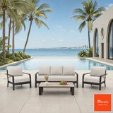 MoDe Living Calgary 4 Piece Deep Seating Set + Cover MoDe Living Calgary 4 Piece Deep Seating Set + Cover