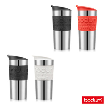 Bodum Stainless Steel Travel Mug (0.35L), 2 Pack in Two Colour Combinations