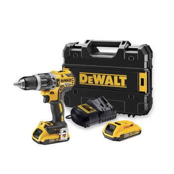 DEWALT 18V Brushless Combi Drill with Two 2.0Ah Batteries and TSTAK Carry Case