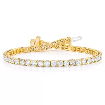 5.00ctw Round Brilliant Cut Diamond Tennis Bracelet, 18ct Yellow Gold