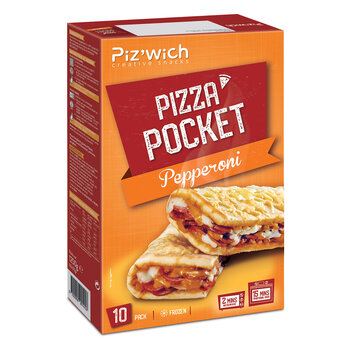 Piz'wich Pizza Pocket Pepperoni Pizza, 10 x 125g