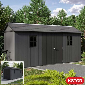 Keter Newton Plus 15ft 6" x 7ft 5" (4.7 x 2.3m) Storage Shed in 2 Configurations