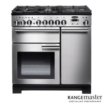 Rangemaster PDL90DFFSS/C Dual Fuel Range Cooker, A Rated in Stainless Steel