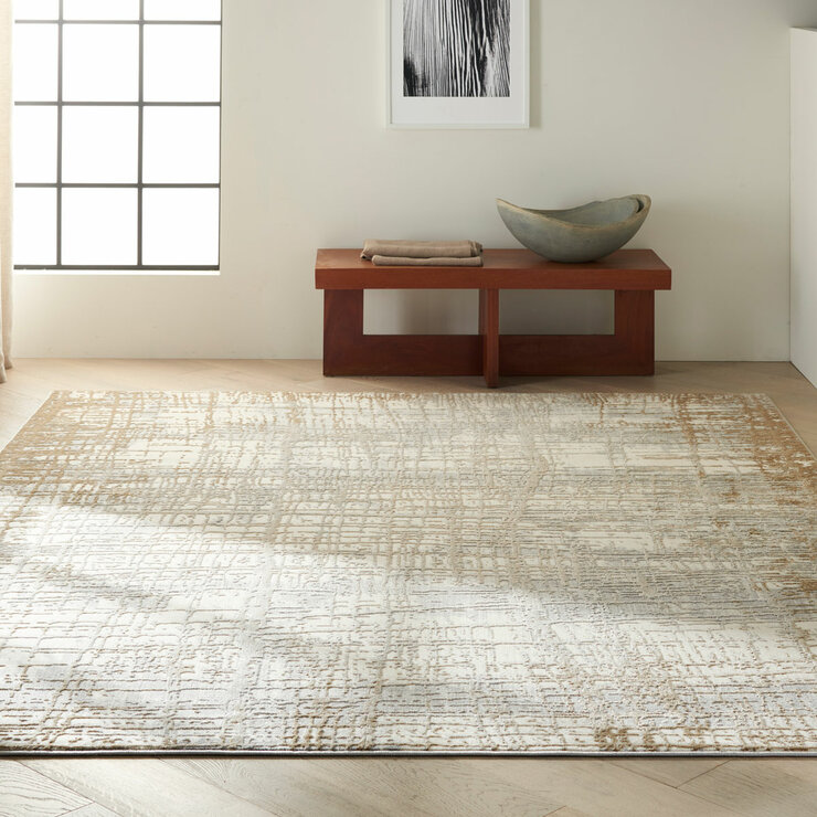 Calvin Klein Rush Ivory Taupe Rug, in 2 Sizes Calvin Klein Rush Ivory Taupe Rug, in 2 Sizes